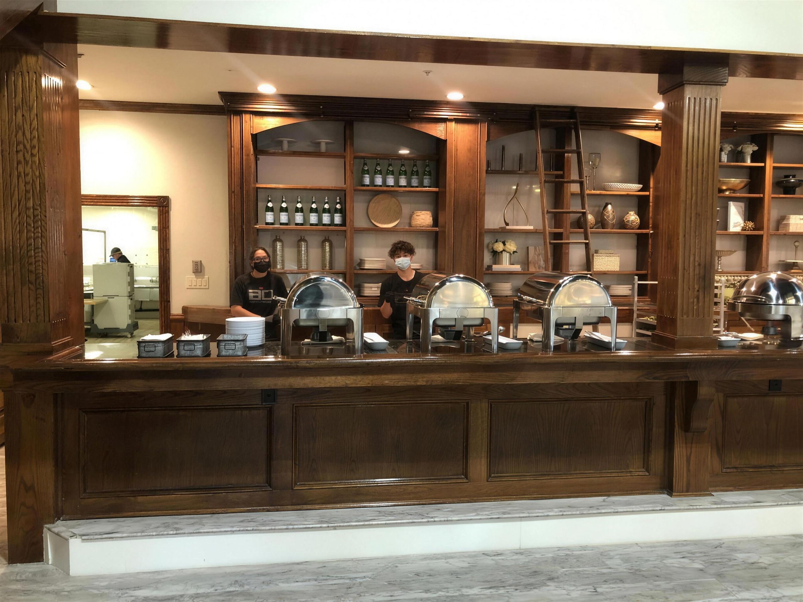 The BD Catering buffet line with chafing dishes
