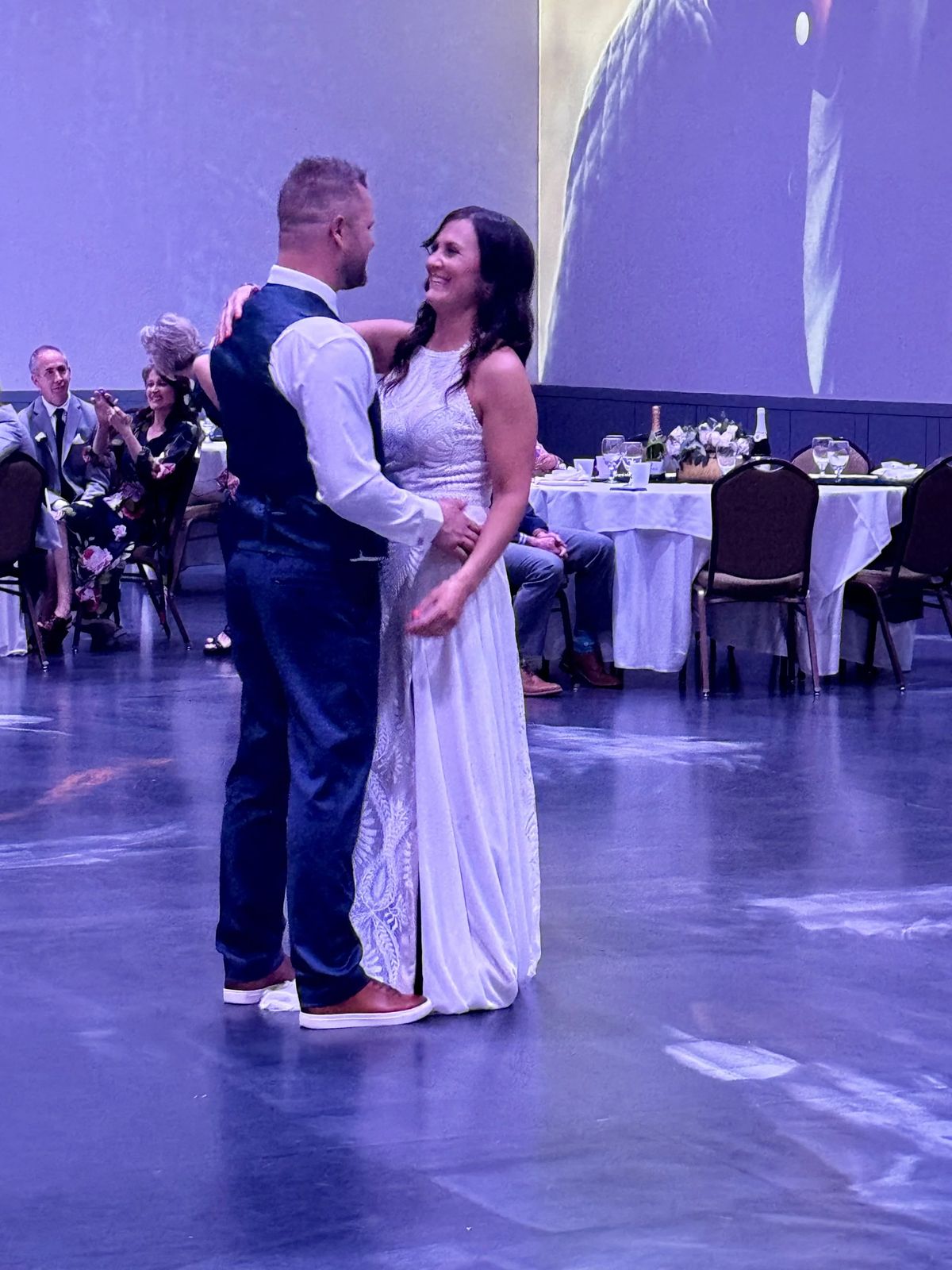 Couple dancing at a Warehouse 22 wedding